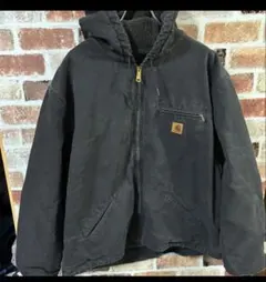 Carhartt ダック地 フーデッドジャケット ブラック - メルカリ
