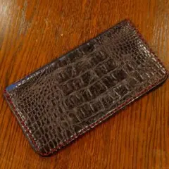長財布　本革　クロコダイル型押し