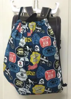 ランドセルの上から背負えるナップサック(ワッペン柄)