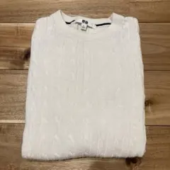 ユニクロ コットンカシミヤケーブルクルーネックセーター