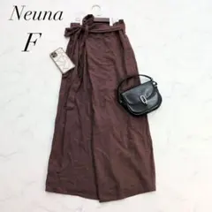ヌナ/ラップスカートリネン100%ロングリボンベルト新品タグ付きフレア❄️のサムネイル