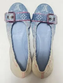 美品★LOUIS VUITTON モノグラム デニム フラットシューズのサムネイル
