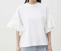 ミラオーウェン　スリーブデザインカットドッキング Tシャツのサムネイル