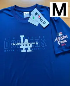 新品　MLB ドジャース　新作　LA メッシュ　半袖　Tシャツ　M ブルー　②