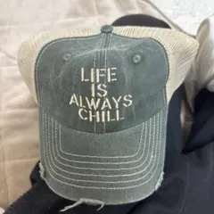 地底人オリーブグリーン メッシュキャップ