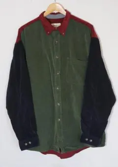 90s　エディーバウアー　ヴィンテージ　クレイジーコーデュロイシャツ　サイズXL