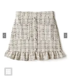 GRL インパン裏地付きフリルツイードミニスカート　Mサイズ