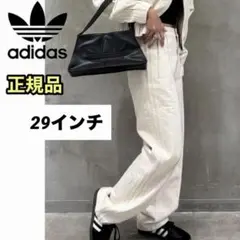美品 adidas レディース デニムパンツ ジーパン ロゴ 3st 29インチ
