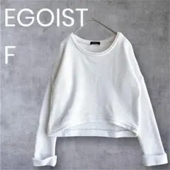エゴイスト ワッフルニット ホワイト カジュアル　韓国 クロップド丈 1946