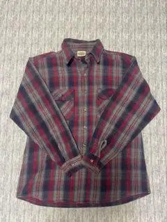 70s vintage】プリントネルシャツ 襤褸 フラップ フェード 50s - メルカリ