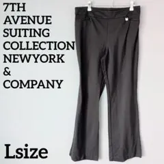 Lブラック フレアパンツ レディース カジュアル 脚長効果 ボトムス