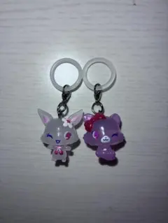 猫キャラクター キーホルダー 2個セット