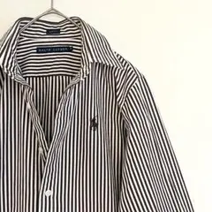 【超レア★ダークブラウンのストライプ★未使用級】ラルフローレンドレスシャツ★