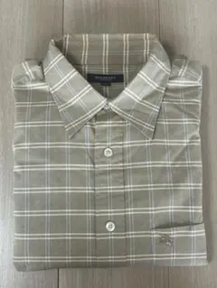 BURBERRY バーバリー チェック ロゴ刺繍 長袖シャツ L 希少！