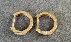 新品　K10　ダイヤ0.05ct　中折れ　ピアス