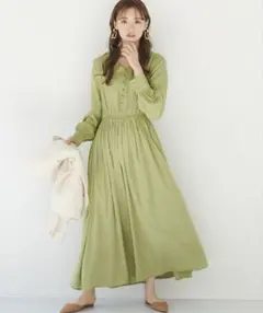 coca ロングワンピース　ライトグリーン　【F】