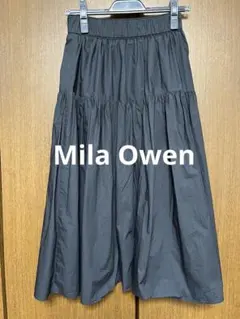 ミラオーウェン　スカート　ブラック ティアードスカート　黒