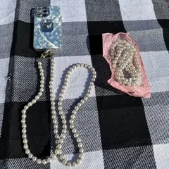 パール風スマホショルダーストラップ
