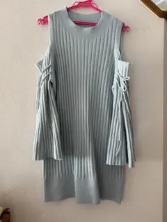 SNIDEL ライトブルー ニットワンピース