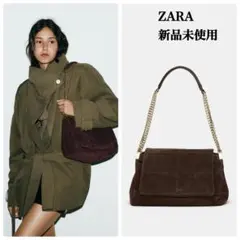 ✴︎新品未使用・タグ付き✴︎人気ZARA 100%レザーポケット ベルト