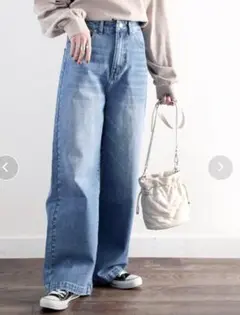 classicalelf ハイウェスト　ワイドデニムパンツ　M