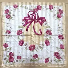Christian Dior クリスチャンディオール ハンカチ 花柄リボンシアーのサムネイル