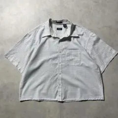 【シティボーイ】VAN HUSEN チェックシャツ　半袖シャツ　短丈　XL