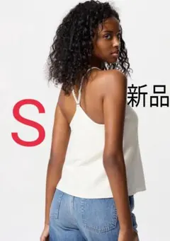 ユニクロ クレープジャージー　ブラキャミソール　 Sサイズ　オフホワイト　１枚