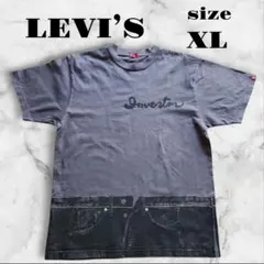 LEVI’S リーバイス Tシャツ XL グレー デニムプリント RED TAB