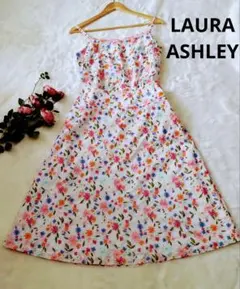 ローラアシュレイ ヴィンテージ キャミソール11号 スカート9号 花柄オール刺繍