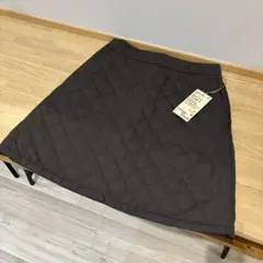 新品タグ付き　無印良品　洗えるキルティングミニスカート　ダークグレー　Mサイズ