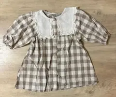 Aosta セーラー襟　チェックワンピース　Ｌ