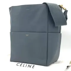 現行ロゴ＊セリーヌ CELINE サングル バケット ミディアム グレー 系 グレー（灰色）系 CELINE Sangle(セリーヌ サングル) バッグ