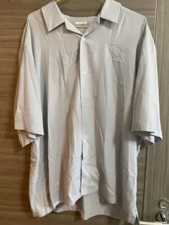 GU オープンカラーシャツ(5分袖) X L ライトグレー