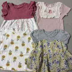 キッズ Tシャツ 3枚セット 花柄 ひまわり