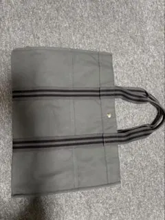 HERMES ブラック ストライプ トートバッグ - メルカリ