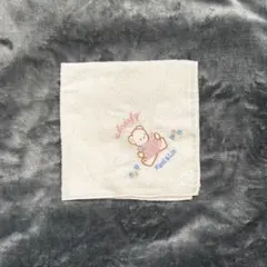 【新品未使用】familiar刺繍 ハンカチ タオル ホワイト　ファミリア