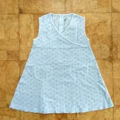 水色 刺繍ノースリーブ ワンピース　130㎝