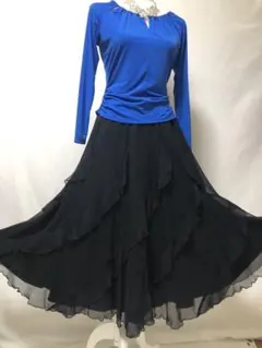 社交ダンス練習着レッスン着パーティ。日本製可愛いフリルスカートドレス