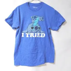 Disney スティチTシャツ Sサイズ 青　ロゴ
