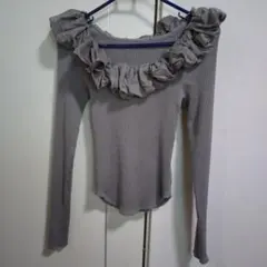 SNIDEL フリルオフショルダーニット