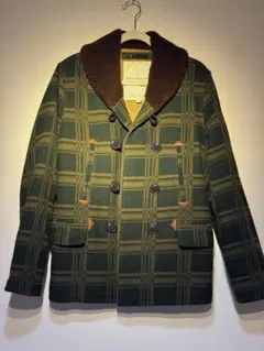 【新品】DENIM&SUPPLY ラルフローレン 襟ボアチェック柄厚手コート/S