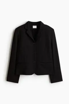 H&M ブラック クロップド テーラードジャケットのサムネイル