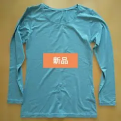 【新品】М　ユニクロ　ヒートテック　レディース　クルーネック　ブルーグレー