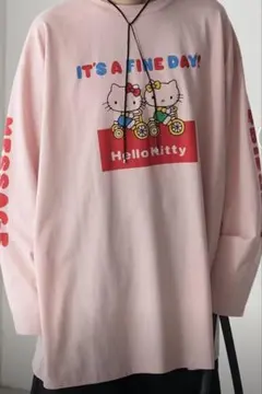 【HELLO KITTY × forksy.】オーバーサイズ　プリントロンTEE