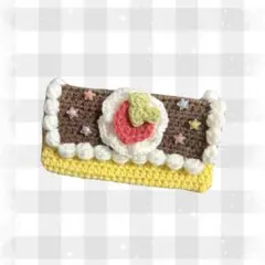 ハンドメイド かぎ編み ペンケース プリンパフェ風 編み物