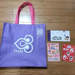 タイ航空エコバッグ ステッカーまとめて