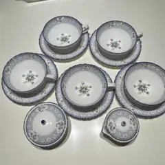 Noritake オランジェリー　ティーカップセット6個とシュガーポット付き