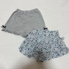 ショートパンツ　花柄　リボン　半ズボン　95cm