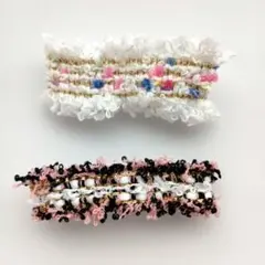 ハンドメイド ヘアアクセサリー60 バレッタ小2個